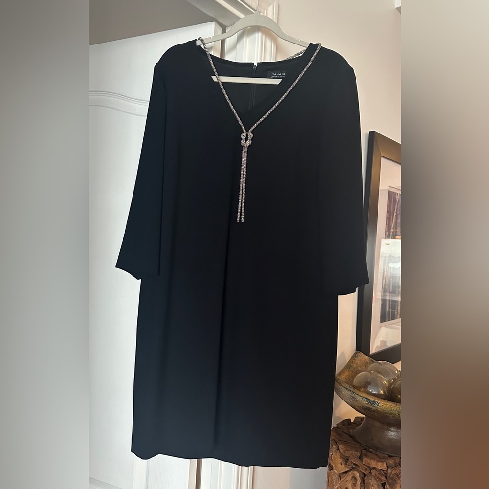 Tahari Little Black Dress with Detachable Necklace